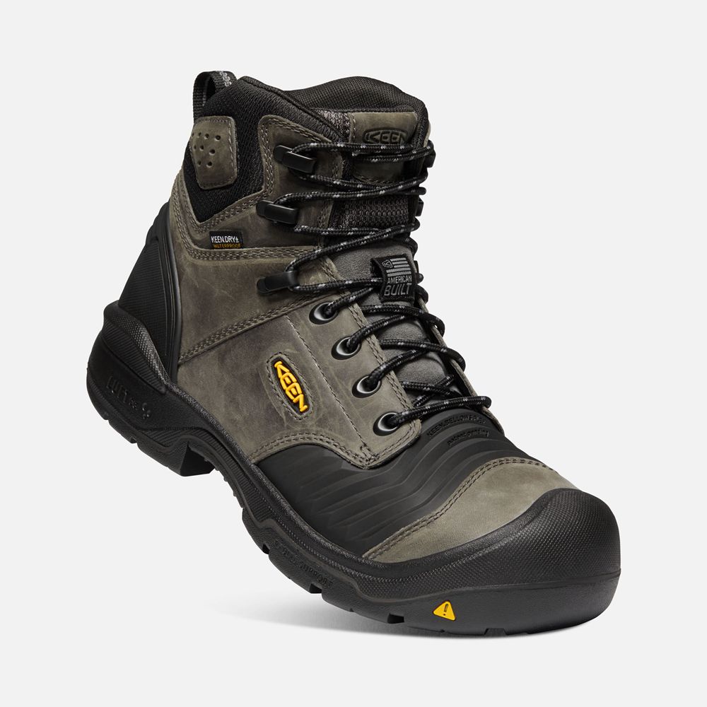 Botte de Travail Keen Homme Noir | Portland 6\" Waterproof (Carbon-Fiber Toe) | VHNZR-0936